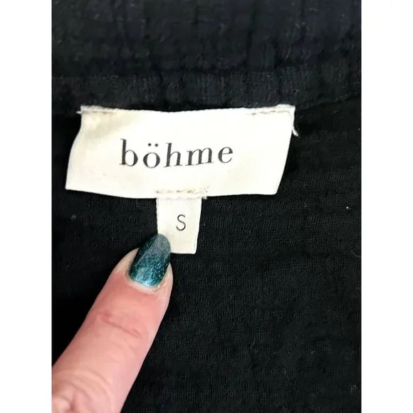 BOHME Brand Linen Blend Waist Tie Romper Women's Size Small - Picture 3 of 4